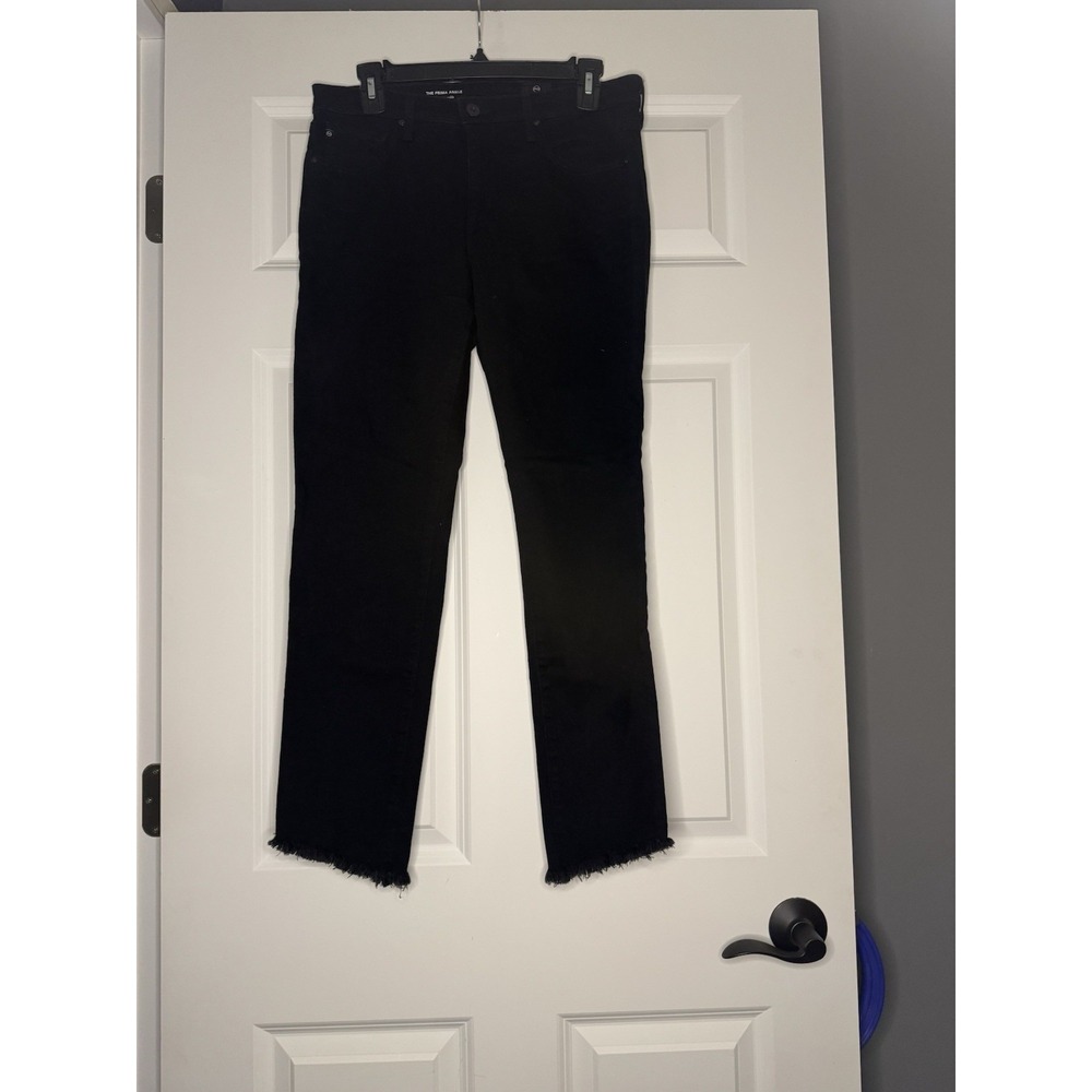 Adriano Goldschmied The Prima Ankle Cigarette Ankle Raw Hem Denim Jeans Black 30